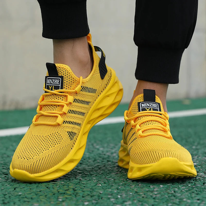 Sneakers Running Unisexe Respirantes - Jaune