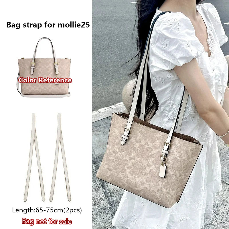 Adjustable Bag Strap For Coach Mollie25 Tote Bag Leather Shoulder Strap Durable Bag Belt Underarm Bag Replacement Accessories
