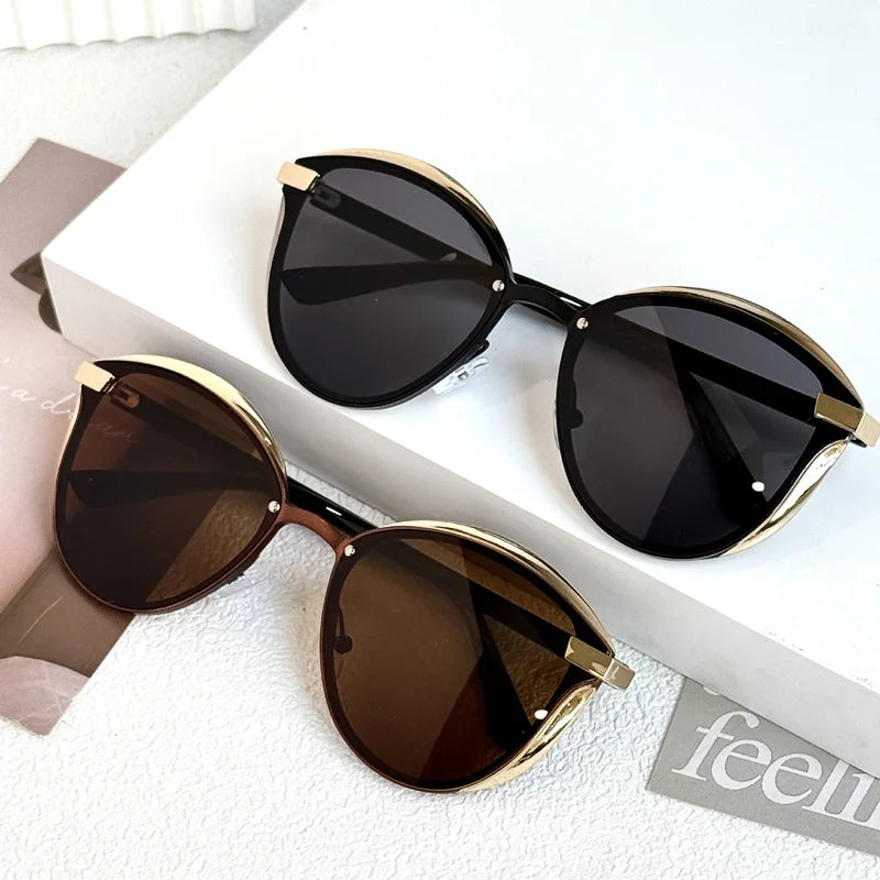 Lunettes de soleil polarisées pour femme de luxe rondes, lunettes de soleil pour femme, nuance, lunettes de soleil femme