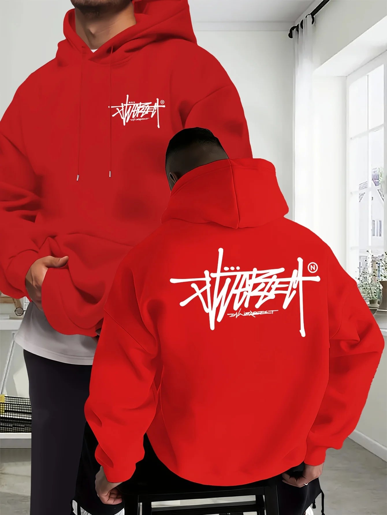 Hoodie Graffiti Lettres Unisexe - Sweat Street Hip-Hop Automne Hiver