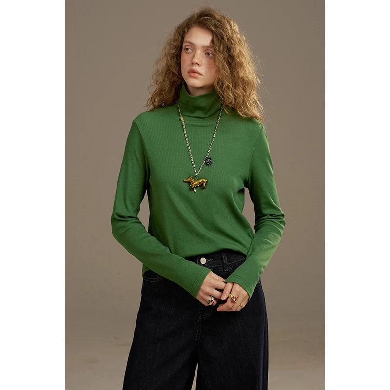 Pull Col Roulé Femme – Maille Douce Slim Fit, Automne-Hiver