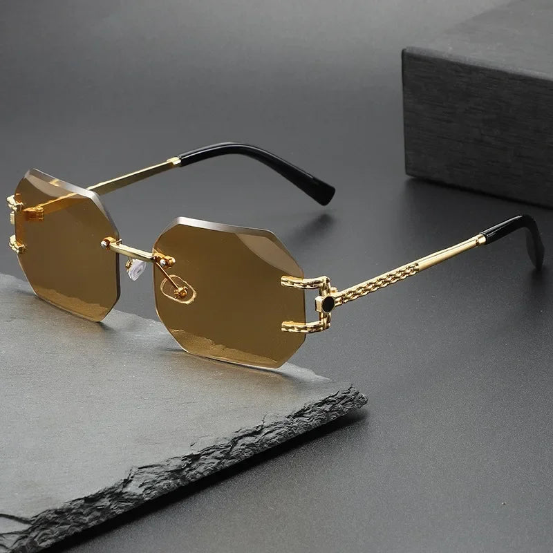 Nouveauté Lunettes de soleil sans monture femme 2026 Tendance Mode Lunettes Protection solaire Luxe Femme Lentes De Sol Mujer Lunette Soleil Femme