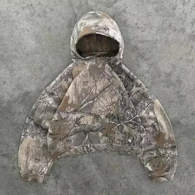 Y2K Street New Fashion Oversized Skull Print Sweater Hoodie Men Harajuku Vintage Hip Hop Popular Casual Sports Hooded Sweater
