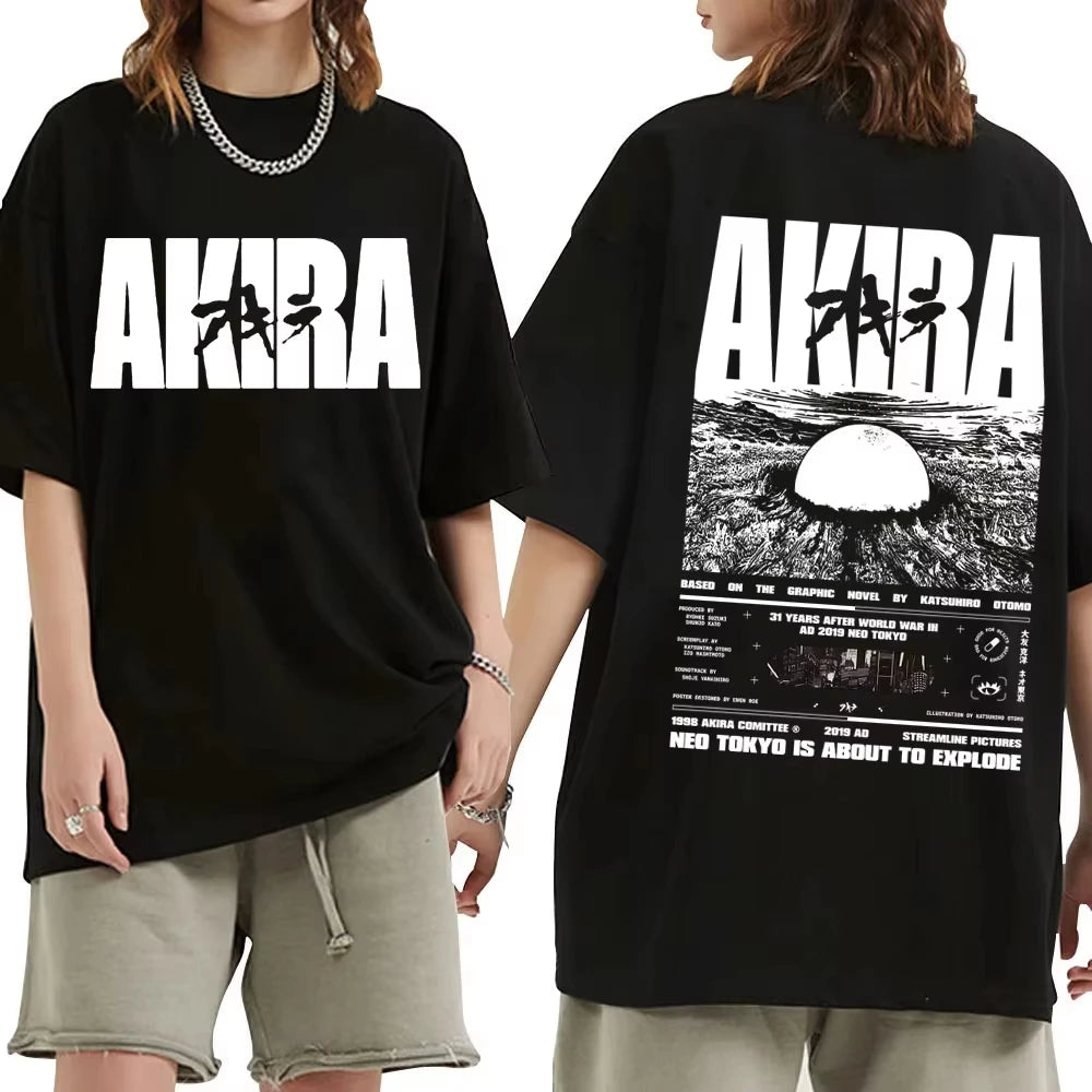 Akira Shotaro Kaneda graphic T-shirt (Japanese sci-fi anime/cartoon film) Unisex streetwear shirt oversized t shirt men clothing