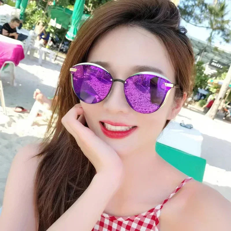 Lunettes de soleil polarisées pour femme de luxe rondes, lunettes de soleil pour femme, nuance, lunettes de soleil femme