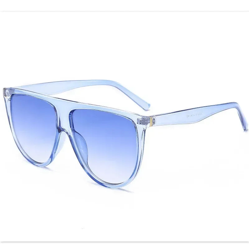 Lunettes de soleil oversize rétro pour femmes 2026 Marque Lunette Soleil Femme Grande monture à dessus plat Lunettes de créateur Teintes vintage