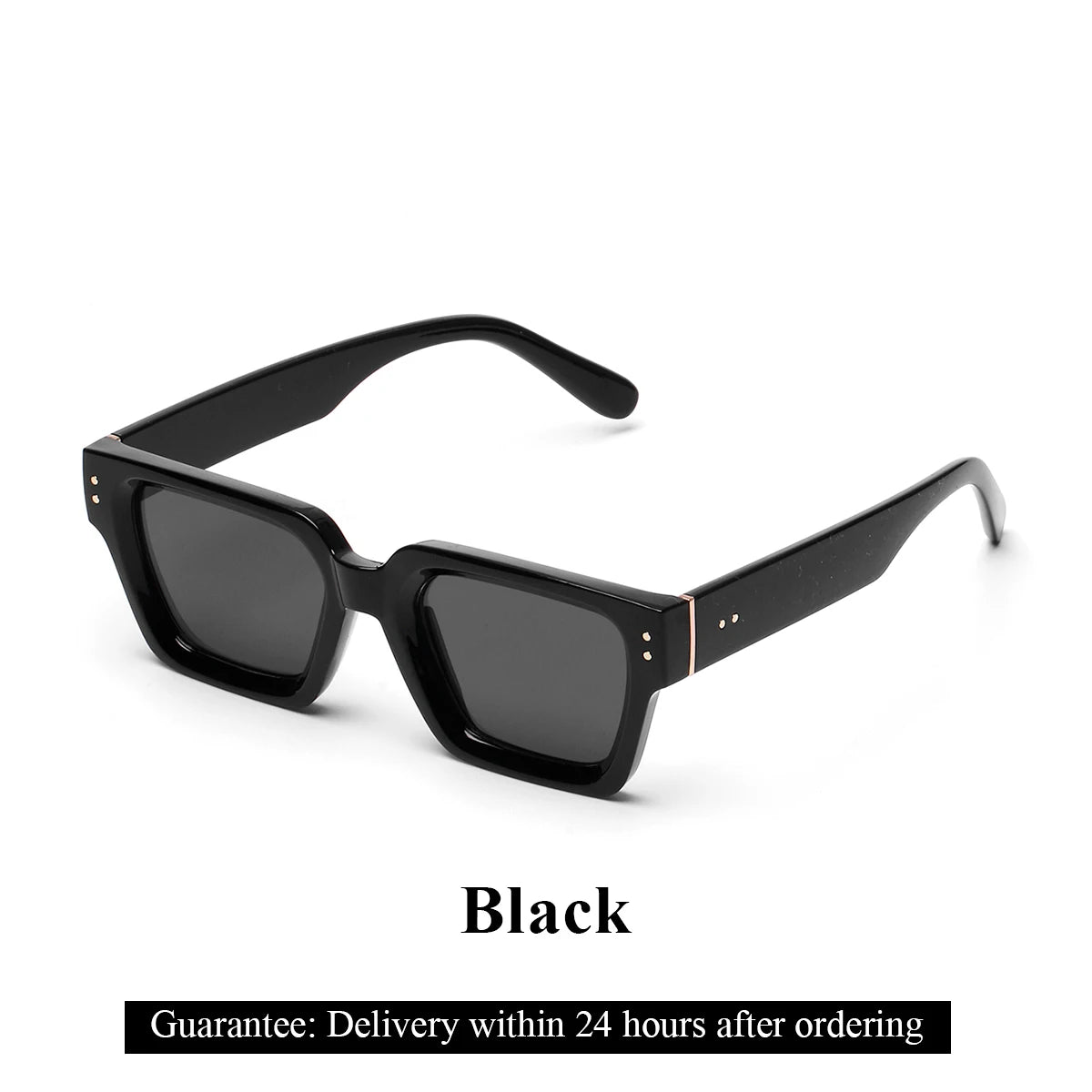 Ruiao Luxury Square Sunglasses for Men – Designer Black Shades UV400