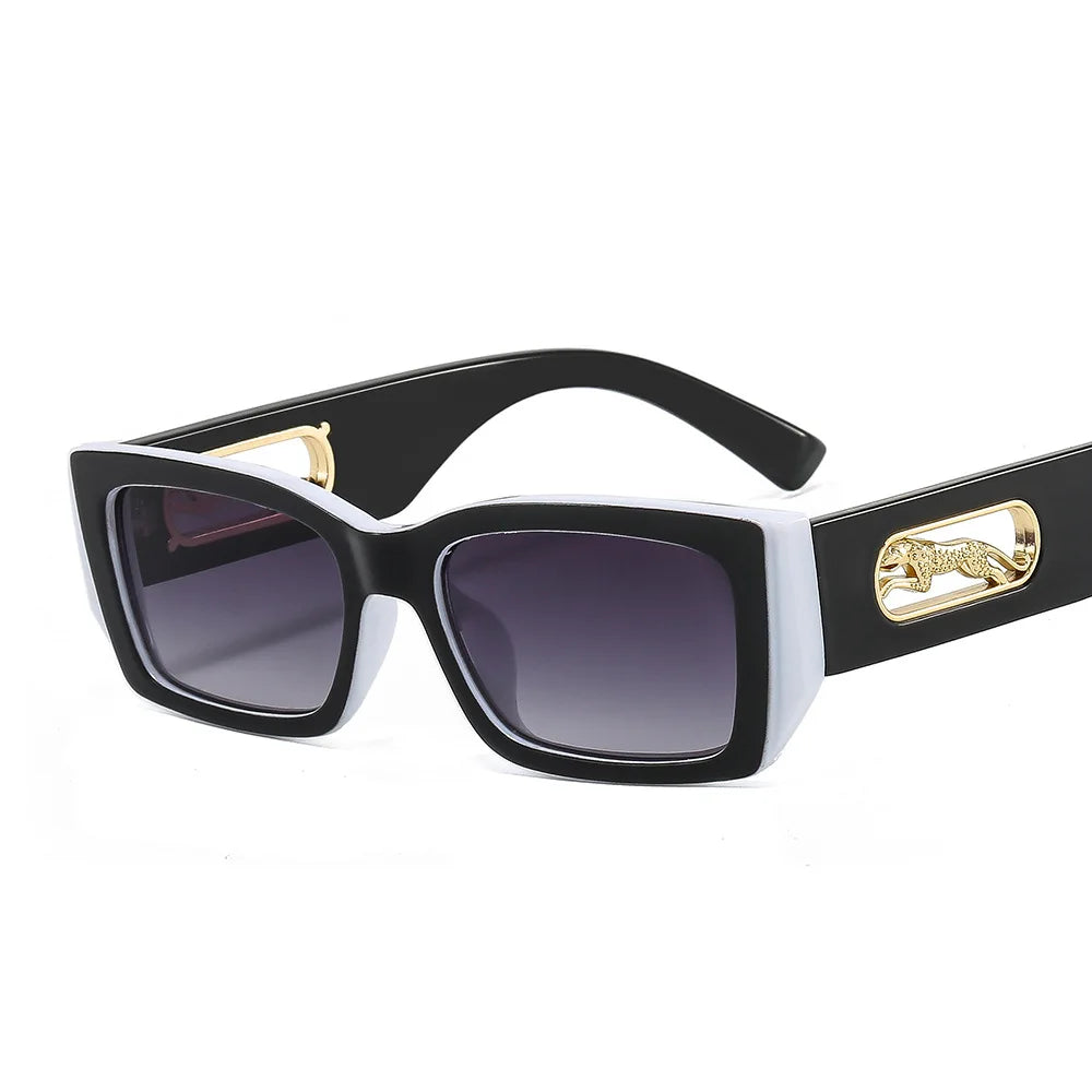 Lunettes de soleil petites et rectangulaires – Unisexe, style vintage, protection UV400
