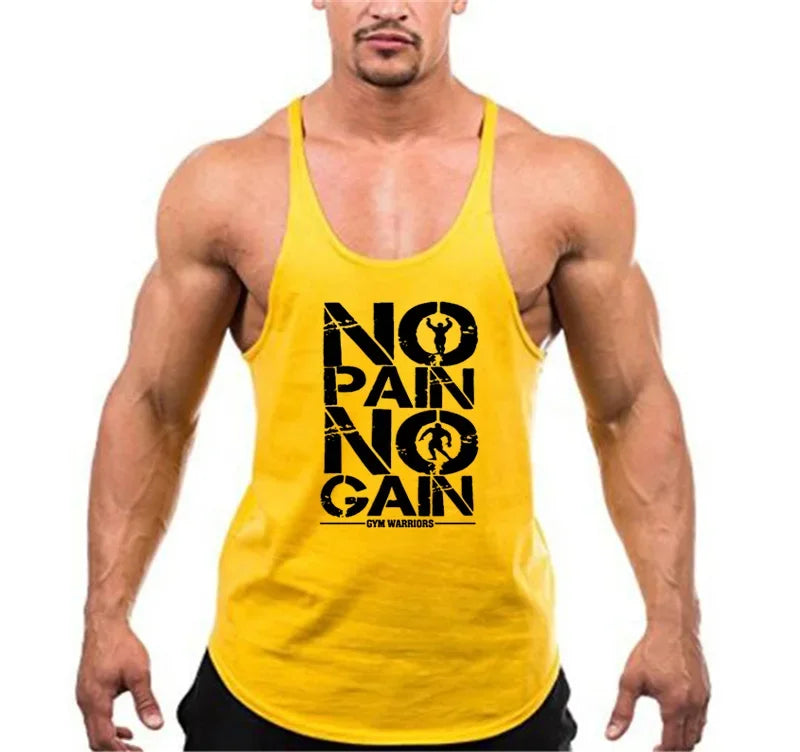 Bodybuilding stringer tank top man Cotton Gym sleeveless shirt men Fitness Vest Singlet sportswear workout tanktop