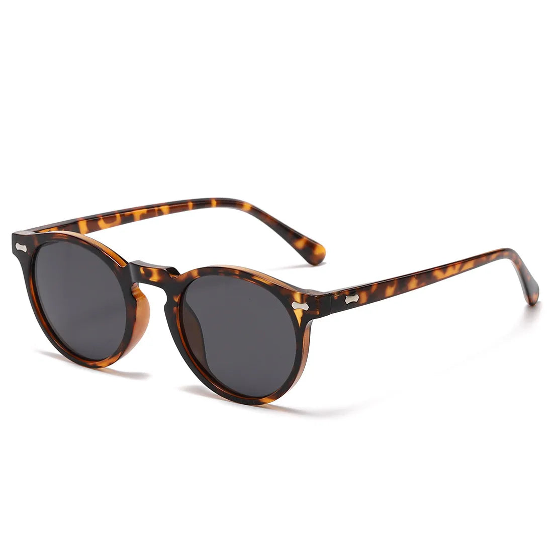 Classic Round Sunglasses Polarized Man Fashion Rivet Frame Vintage Leopard Glasses For Woman UV400 Anti-Glare lunettes de soleil