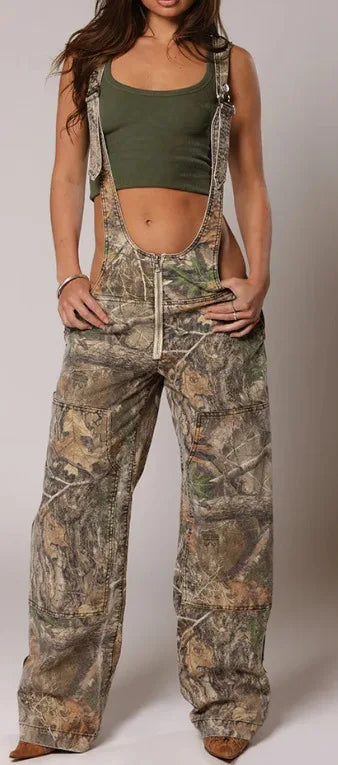 Salopette Femme Vintage Dos Nu - Coupe Droite Délavée