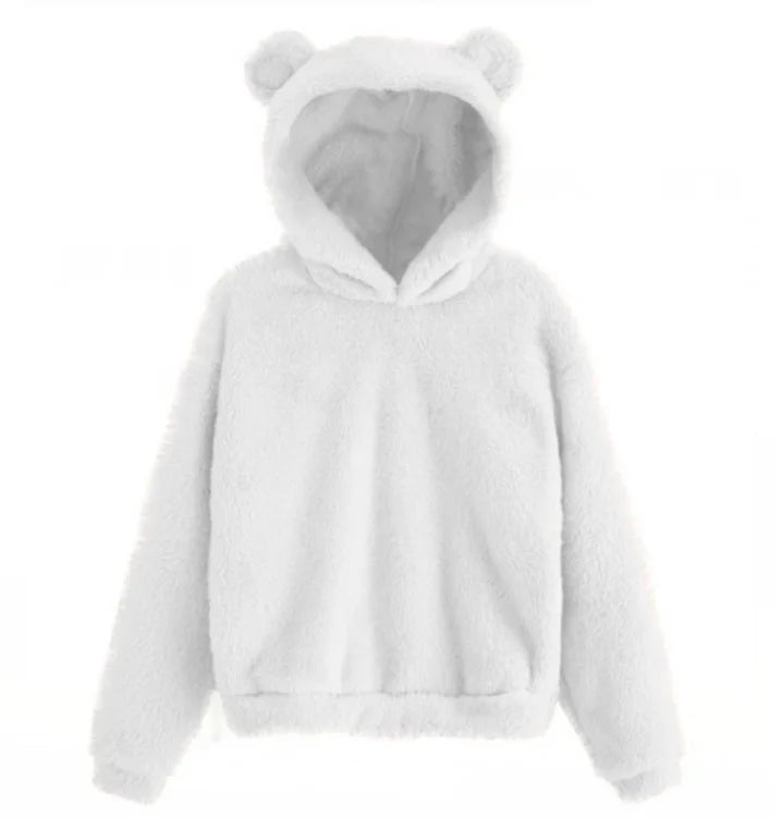 Hoodie Femme Oreilles Lapin Peluche - Sweat Chaud Mignon Casual