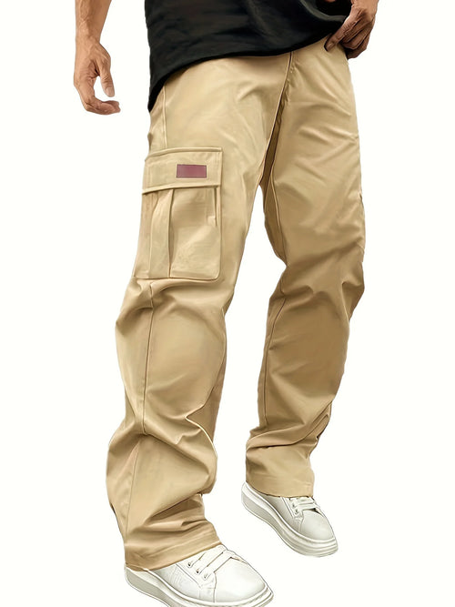 2026 new men's workwear pants, European and American men's loose straight casual pants, men's workwear pocket pants