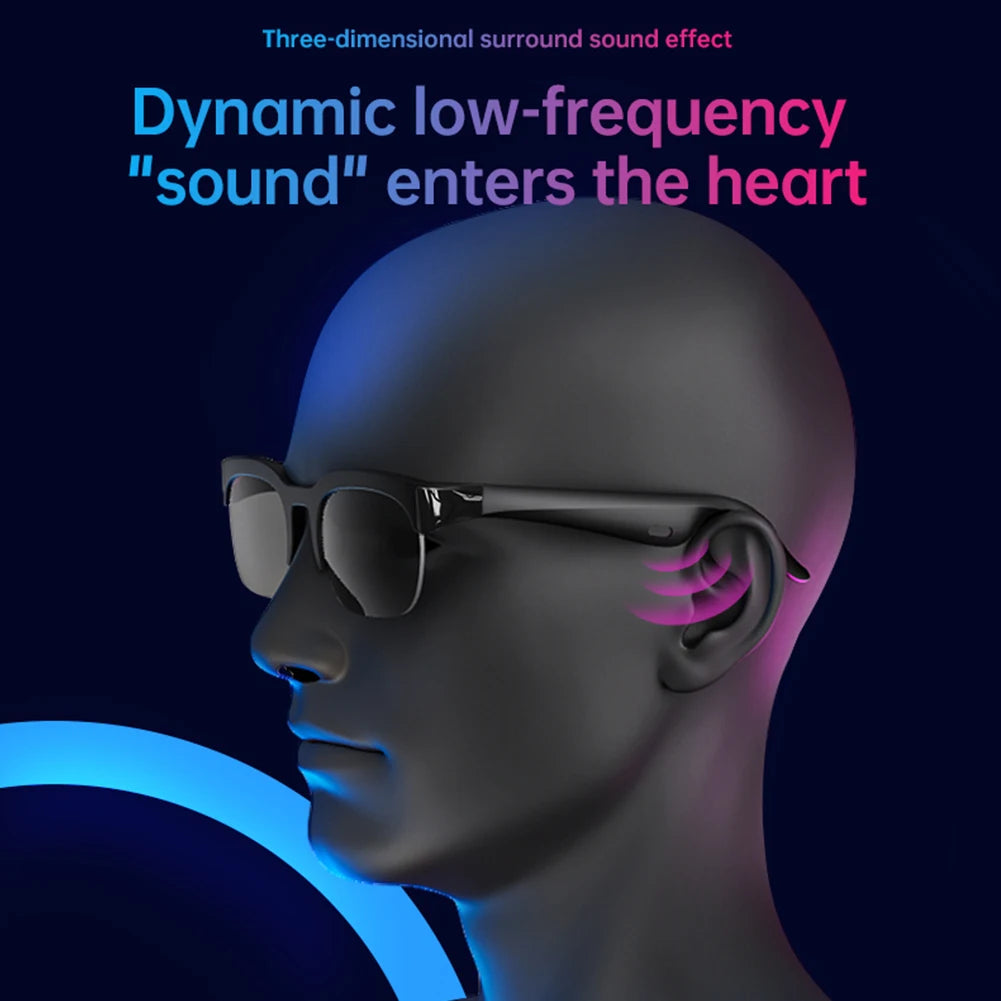 Lunettes de soleil BT avec traducteur IA, musique et appels mains libres, lunettes audio, écouteurs de sport de plein air pour hommes et femmes