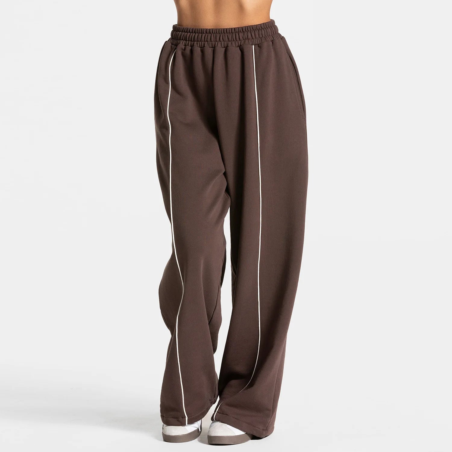 Pantalon Sport Femme Large Taille Haute - Jogging Yoga Fitness Poches