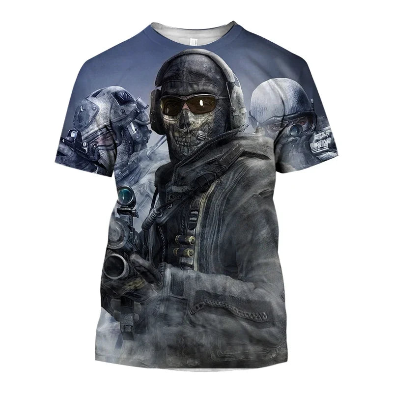 Summer New Hot Call of Duty Game 3d Printed Men's T-shirt Fashion Casual Plus Size Loose Comfortable Breathable Top