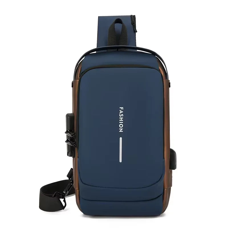 Men Multifunction Anti Theft USB Shoulder Bag Man Crossbody Cross Body Travel Sling Chest Bags Pack Messenger Pack