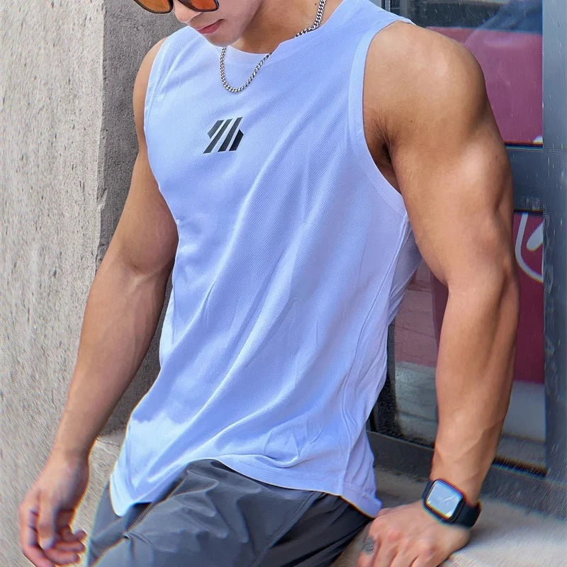 2026 newest Summer Gym Vest High Quality mesh Shirt Sleeveless T-shirts Men Tank Tops running Fitness Sports Vest men Clothing