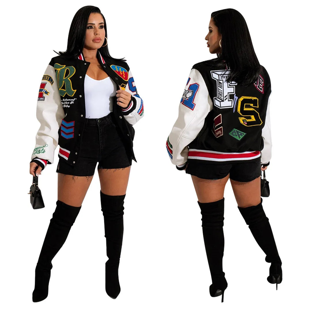 Winter Jackets For Women 2026 Baseball Coats Varsity Jacket Clothes y2k Fall Buttons Long Sleeve Tops Jacket For Women