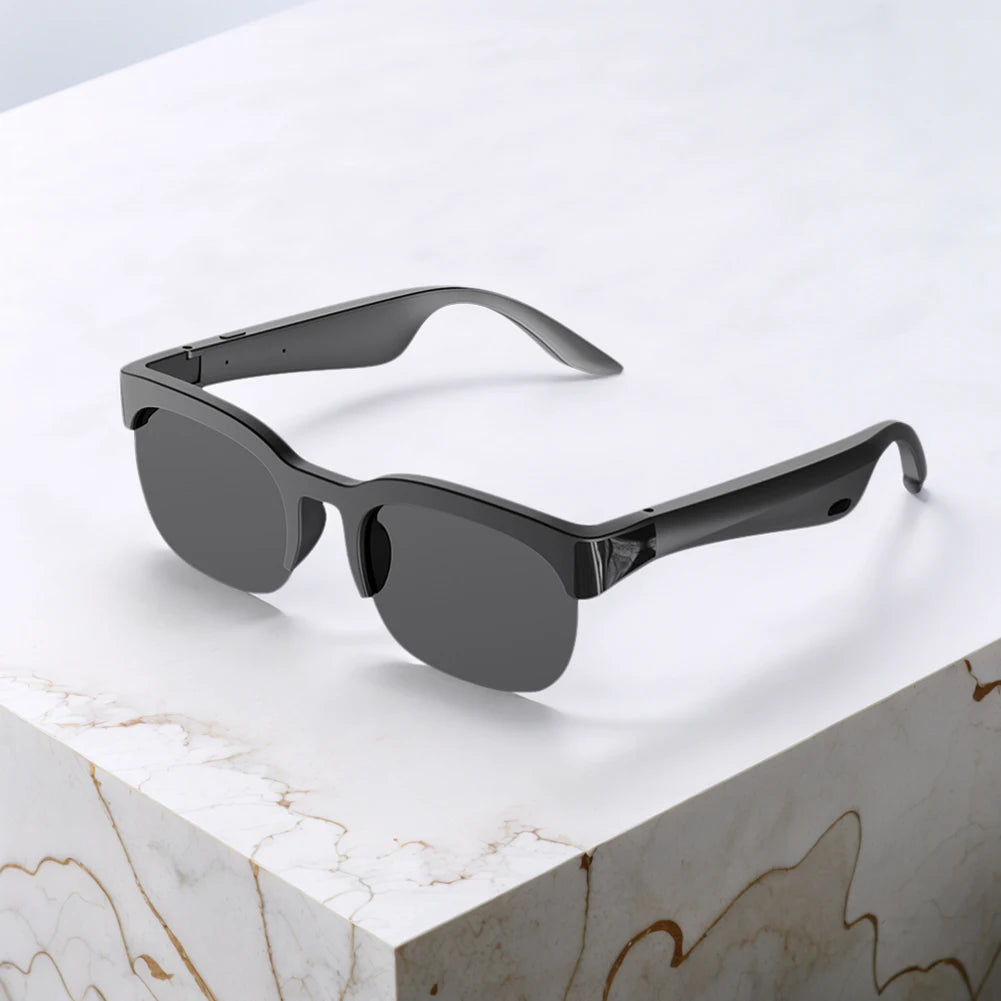 Lunettes de soleil BT avec traducteur IA, musique et appels mains libres, lunettes audio, écouteurs de sport de plein air pour hommes et femmes