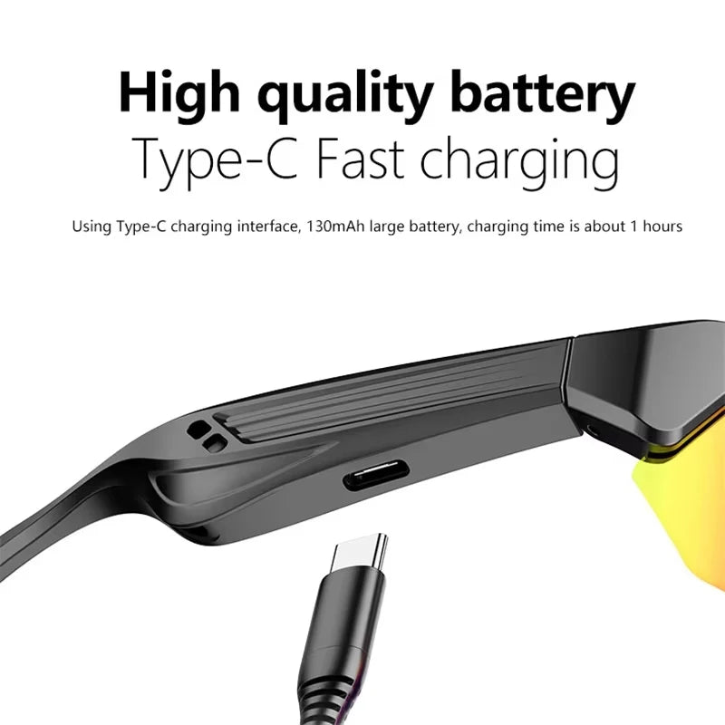 Lunettes Intelligentes Bluetooth pour Cyclisme et Course, Technologie Audio, Appel à Distance, Casque, Lunettes de Soleil, Sport, Conduite, Musique, Écouteurs Intra-auriculaires