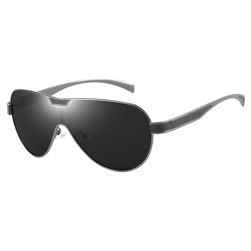 Lunettes de soleil polarisées de luxe pour hommes, de marque designer, style pilote en métal, grandes lunettes de soleil pour hommes, mode aviation, lunettes de soleil.