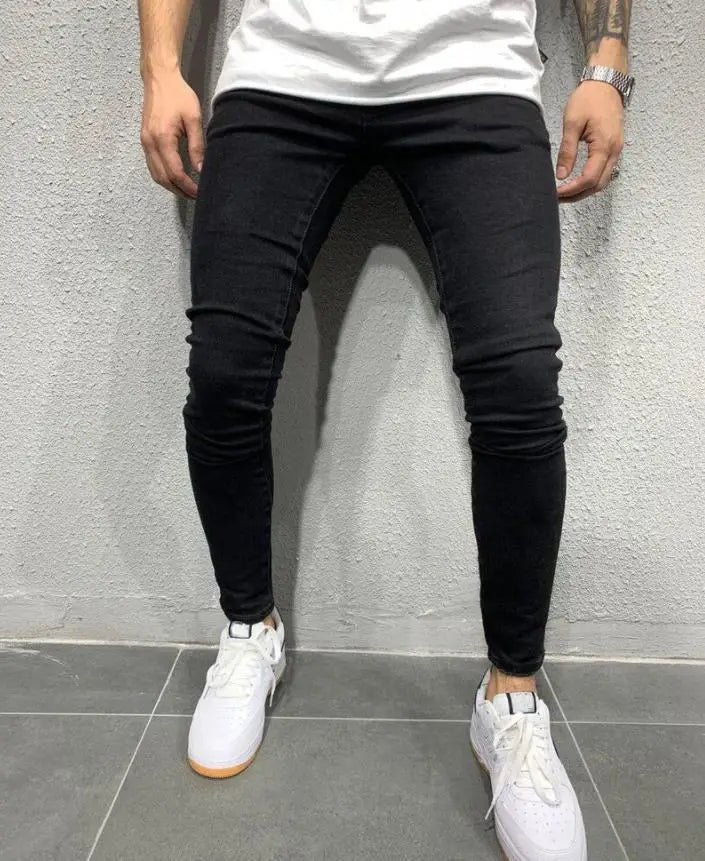 Men's Stretch Straight Leg Jeans – Casual Streetwear Denim for All Seasons