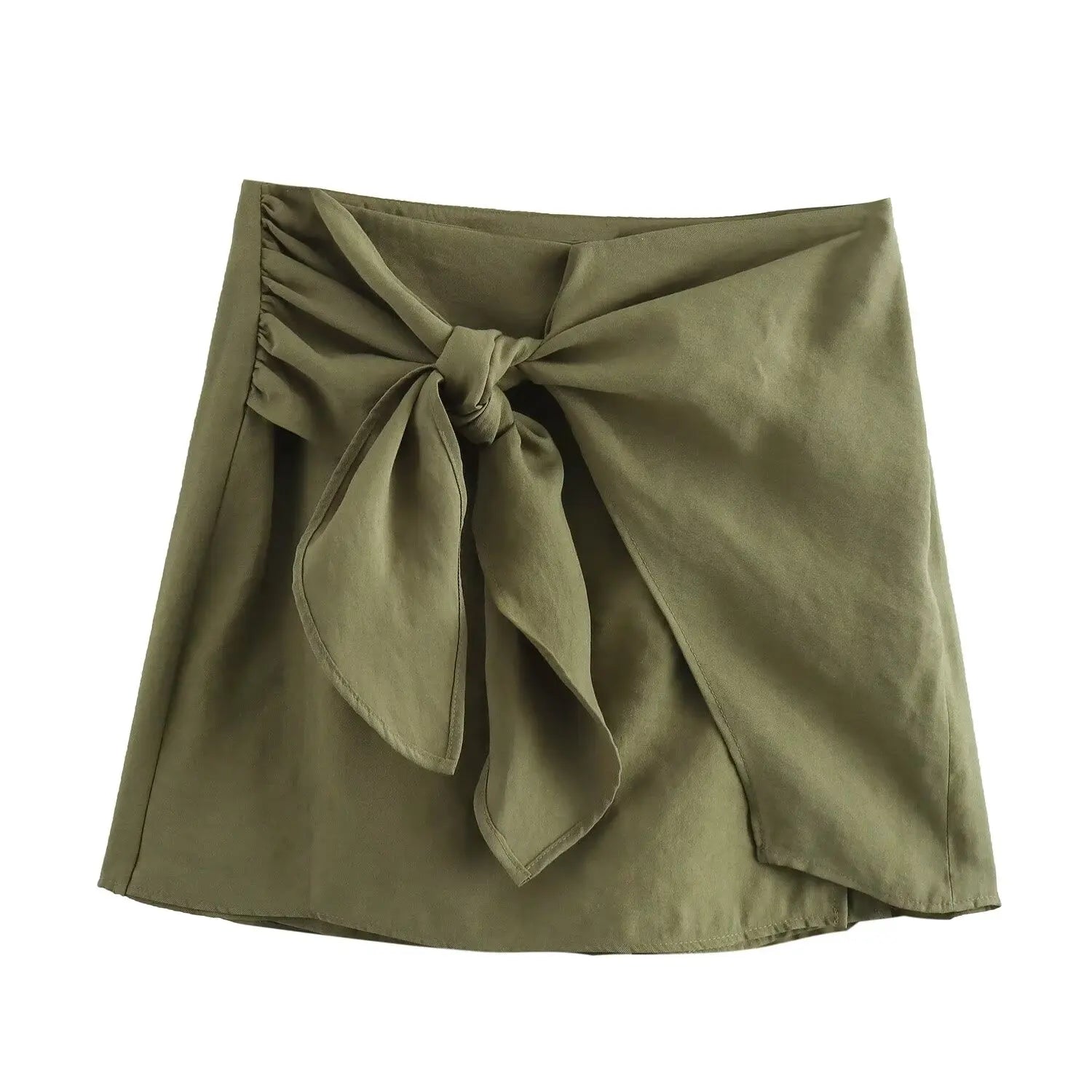 Casual Knotted Shorts Skirt Women's Lace-up Zipper Shorts Skirt New 2025 Summer Fashion Vacation Commuter Shorts Skirt