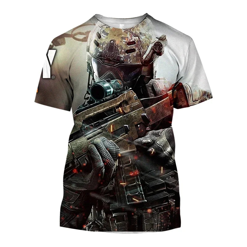 Summer New Hot Call of Duty Game 3d Printed Men's T-shirt Fashion Casual Plus Size Loose Comfortable Breathable Top