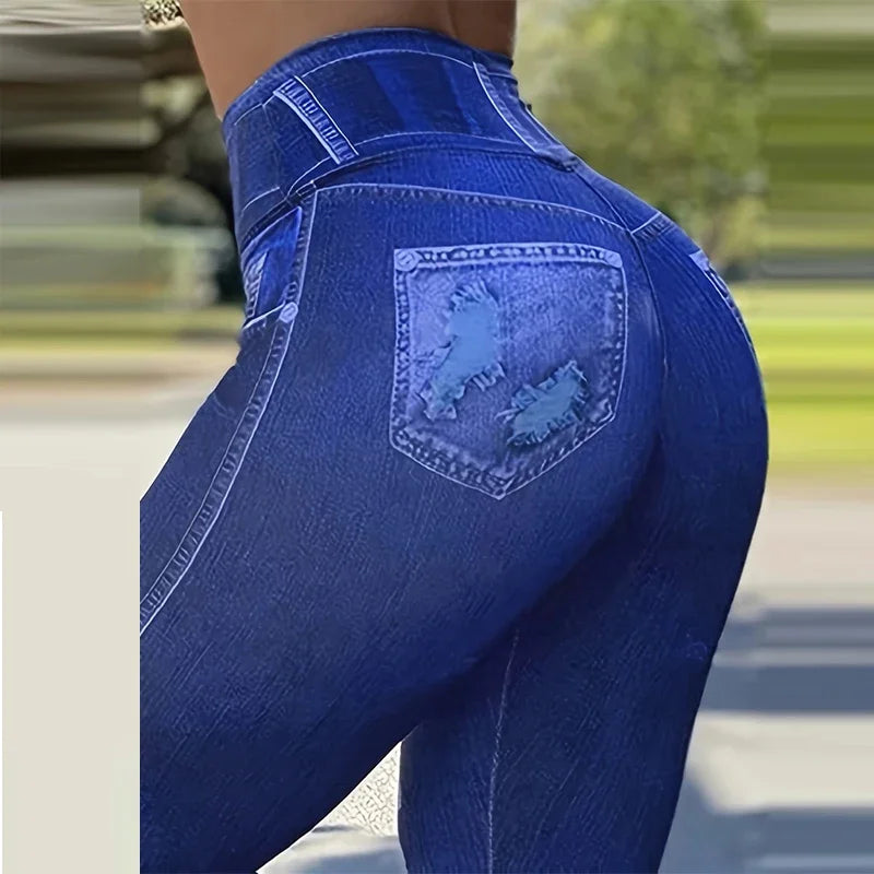 Legging Femme Taille Haute Déchiré - Pantalon Yoga Sport Tendance