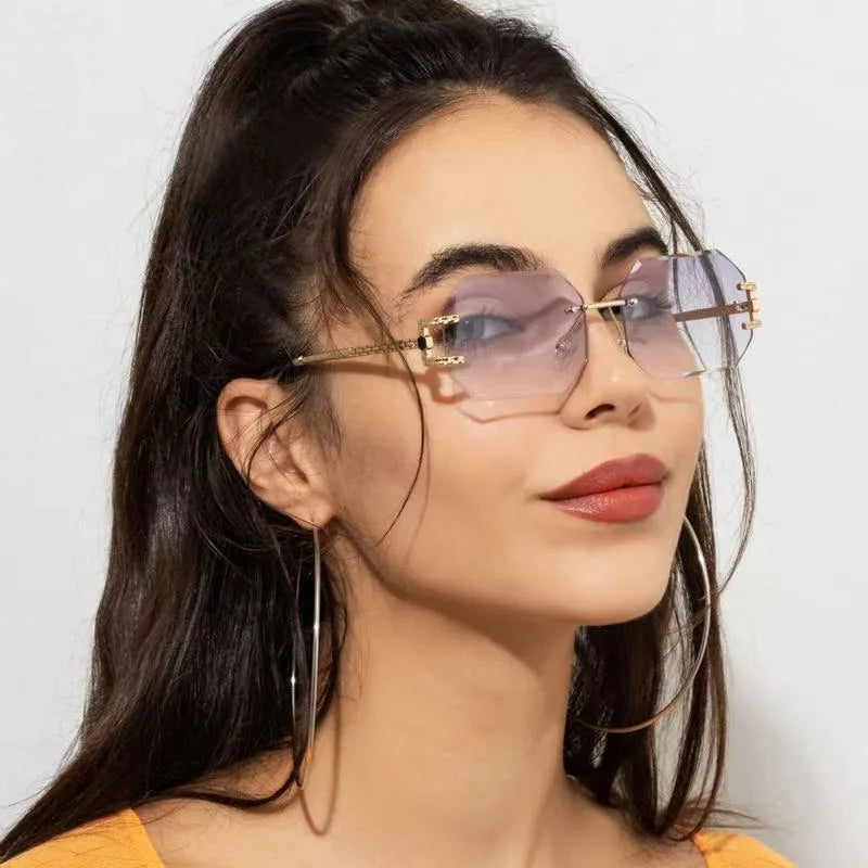 Nouveauté Lunettes de soleil sans monture femme 2026 Tendance Mode Lunettes Protection solaire Luxe Femme Lentes De Sol Mujer Lunette Soleil Femme