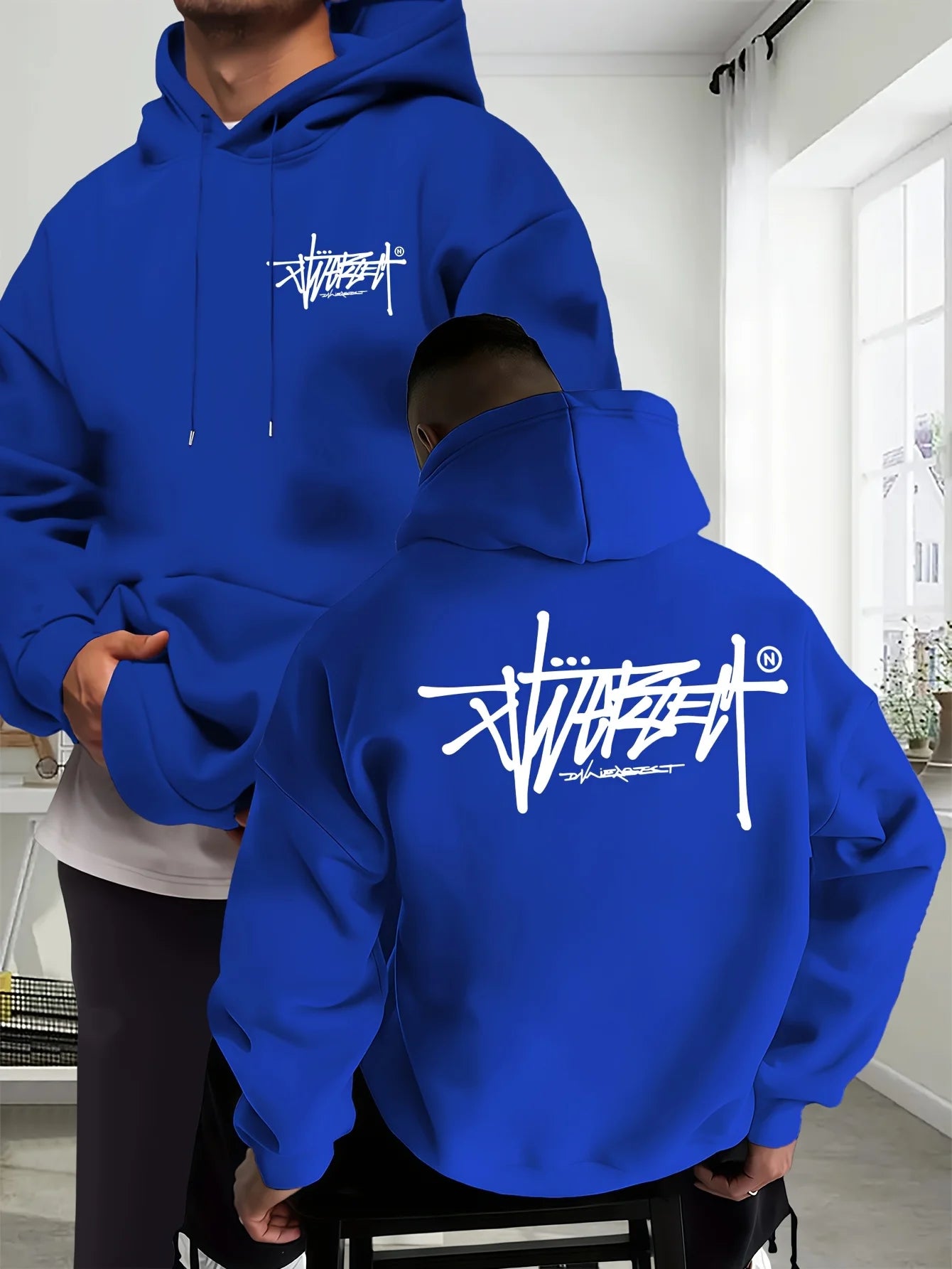 Hoodie Graffiti Lettres Unisexe - Sweat Street Hip-Hop Automne Hiver