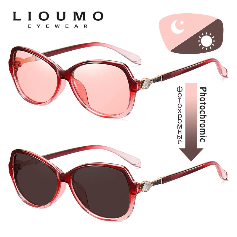 LIOUMO Lunettes de soleil polarisées en cristal – Photochromiques Femme
