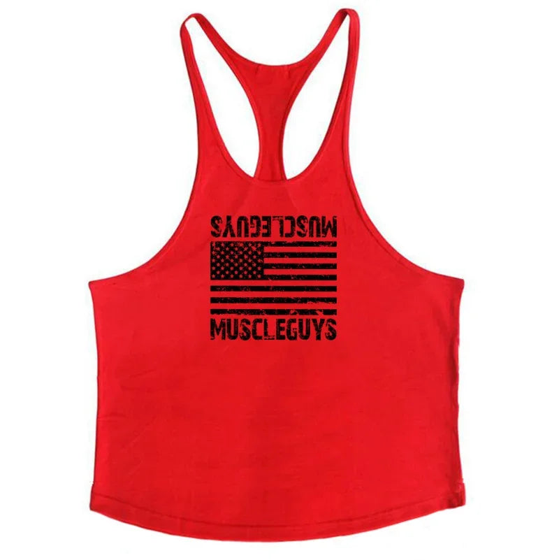 Bodybuilding stringer tank top man Cotton Gym sleeveless shirt men Fitness Vest Singlet sportswear workout tanktop