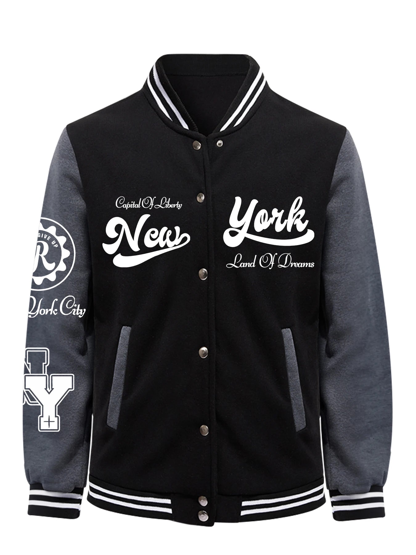 New York Men's Baseball Jacket – Retro Streetwear Style