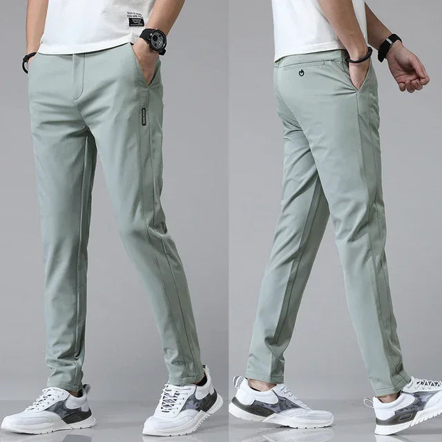Men's Slim Fit Casual Trousers – Breathable Stretch for Golf & Sport
