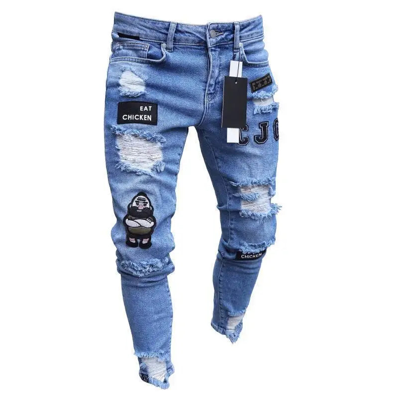 Men's Stretch Straight Leg Jeans – Casual Streetwear Denim for All Seasons