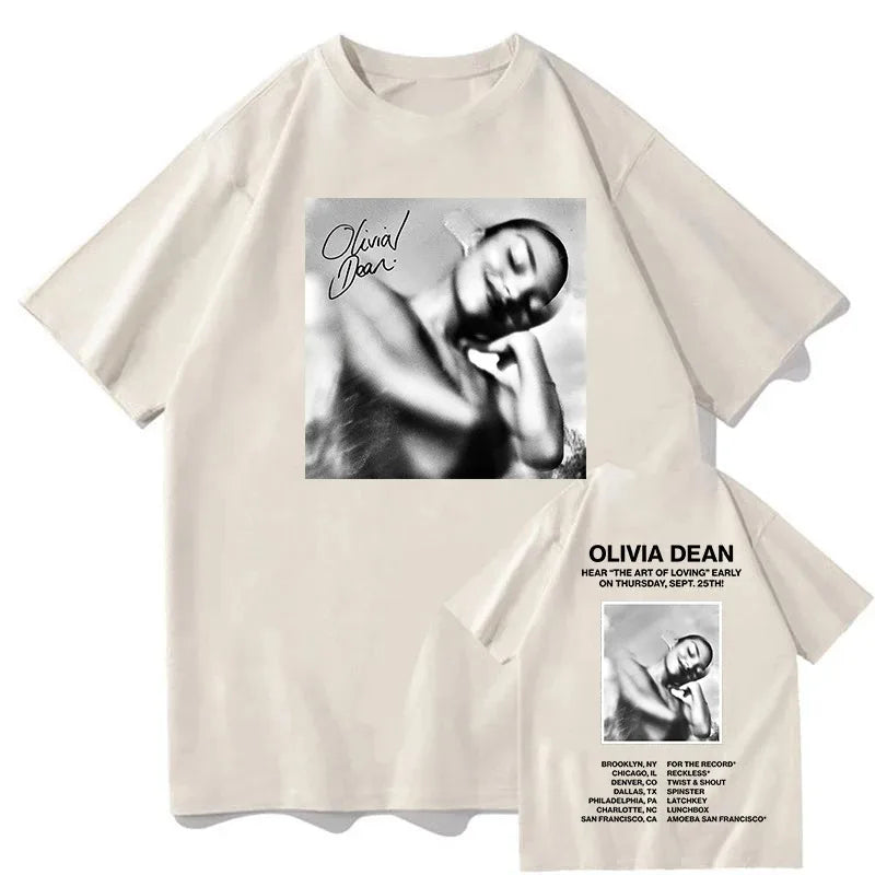 Tees Fashion Olivia Dean The Art of Loving T-shirts Cotton Loose Women_Men Tshirts Casual Male Female Short Sleeves