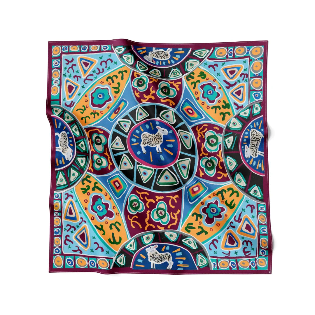 Retro Silk Printed Square Scarf Women Vintage Floral Geometric Pattern Spring Satin Scarfs 2026 Fashion All-match Casual Outwear