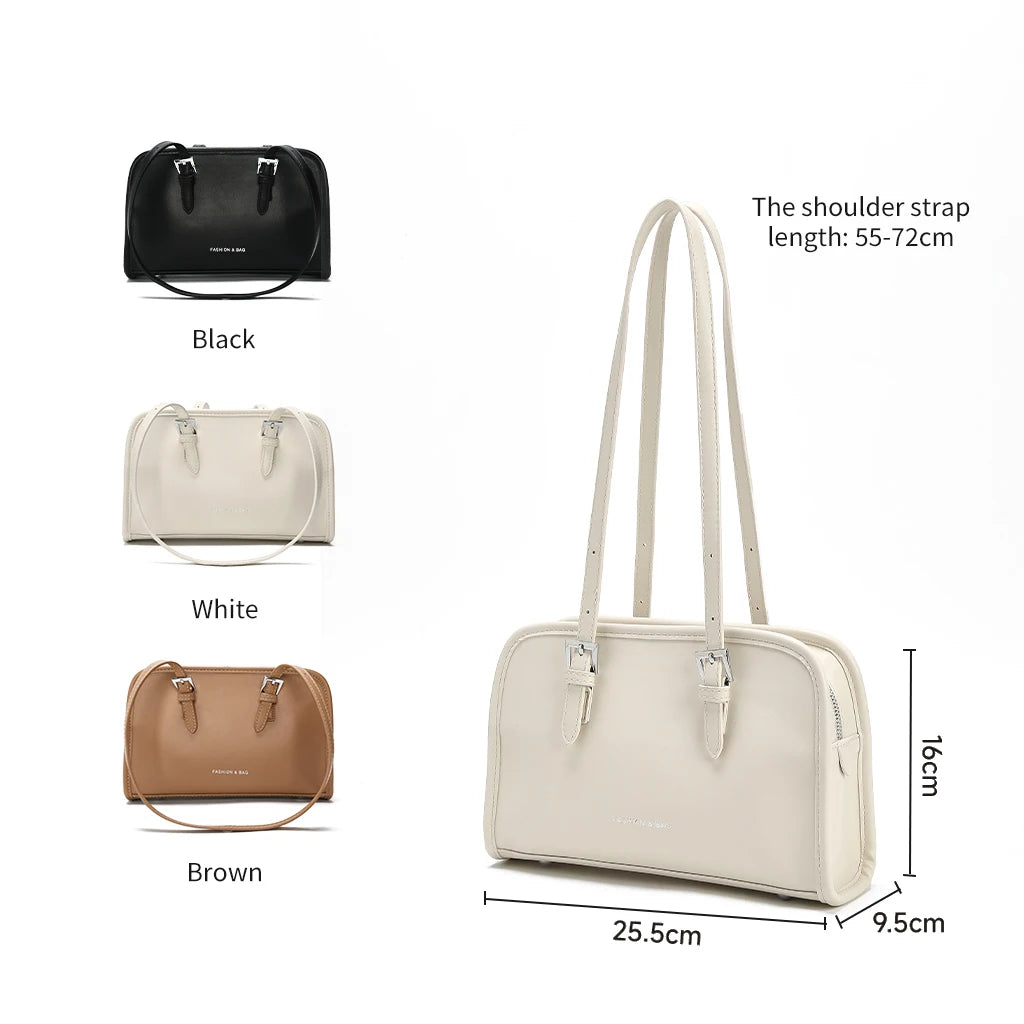 FOXER Soft PU Shoulder Bag for Women 2026 Trendy Fashion Solid Handbag Luxury Design Ladies Underarm Bag Purse