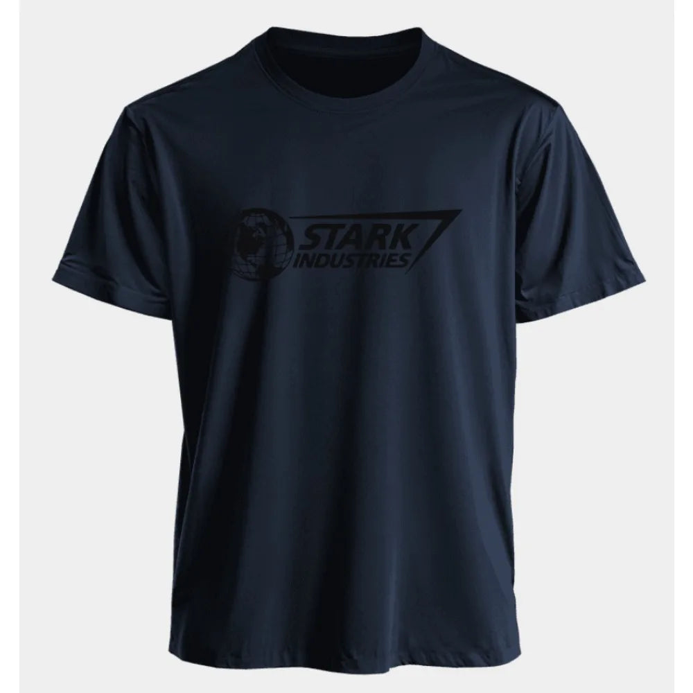 Marvel Men's and Women's T-shirts Iron Man Stark Industries Summer American Spring and Autumn Oversized Sporty Short-sleeved