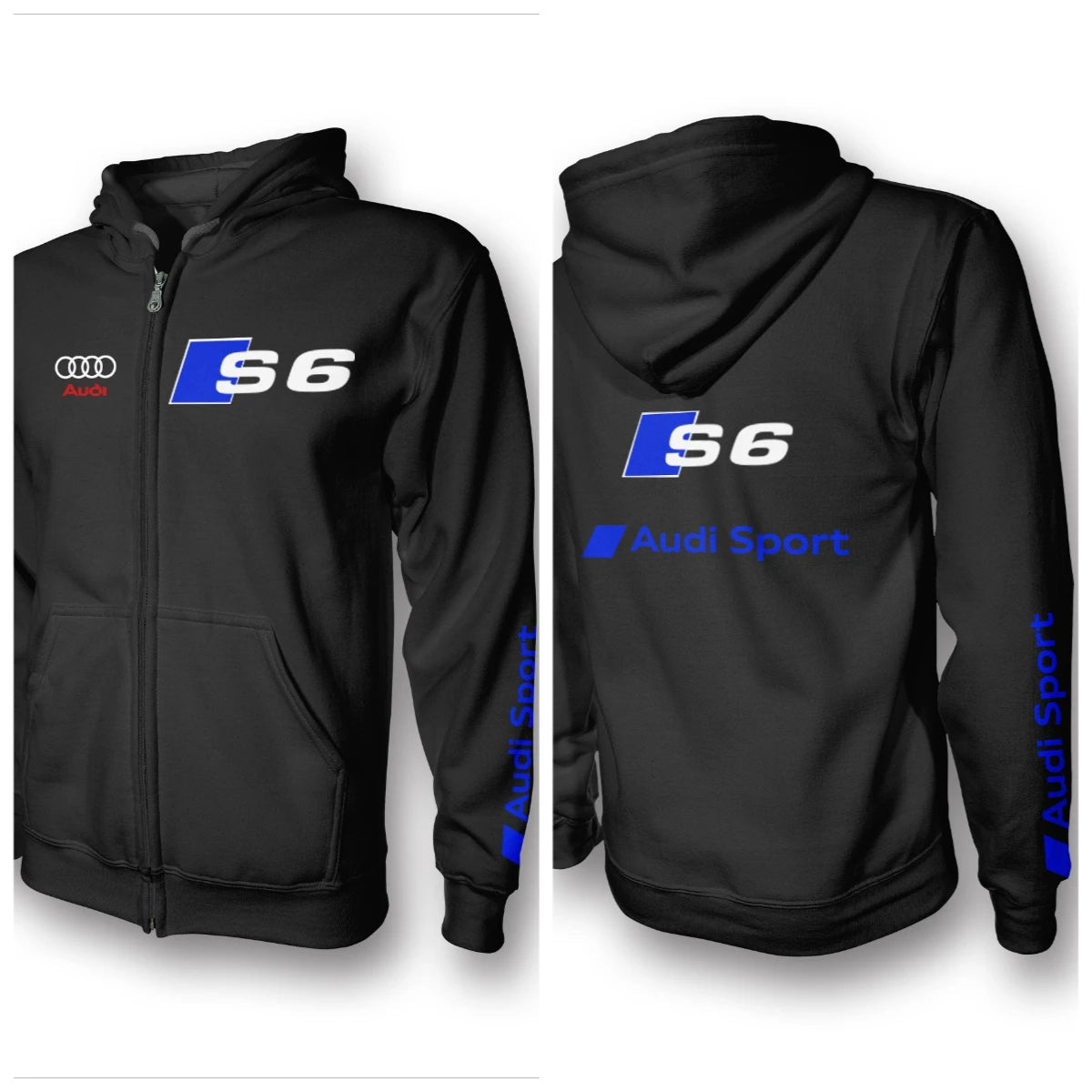 Hoodie Audi S6 Zippé - Sweat à Capuche Confortable Mode Quotidienne