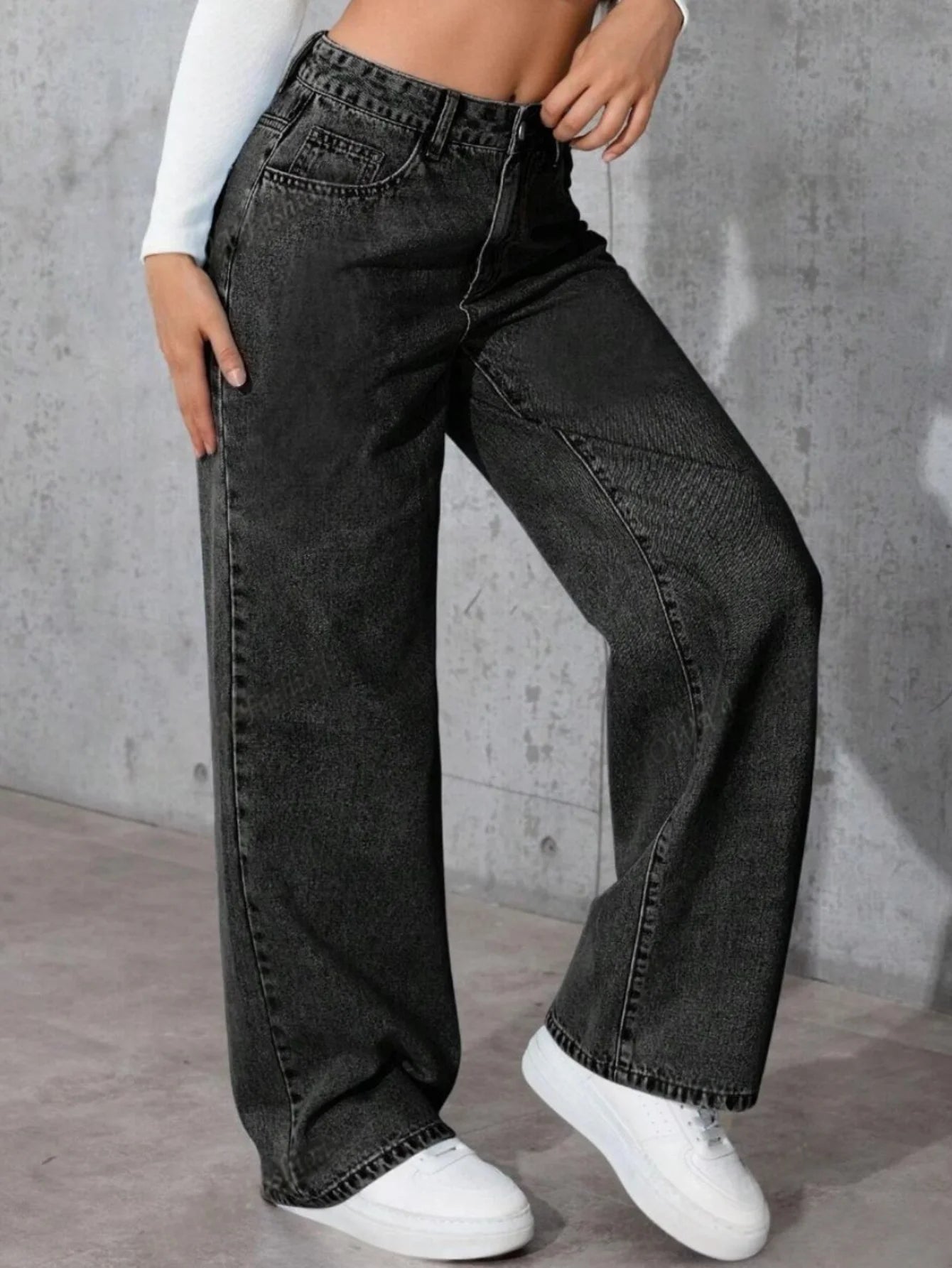 Women's Y2K Wide Leg Baggy Jeans – Vintage Streetwear
