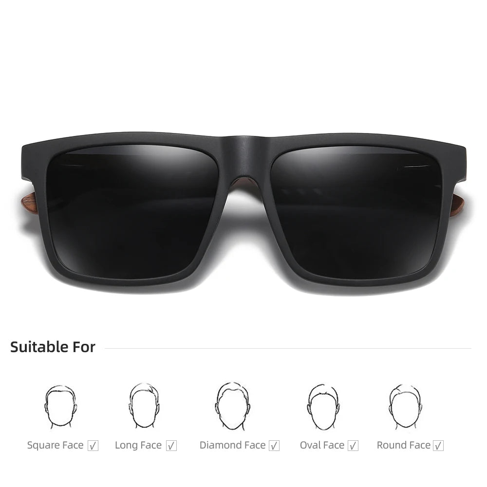 Polarized Bamboo Sunglasses for Men – UV400 Pilot Style | Kazers