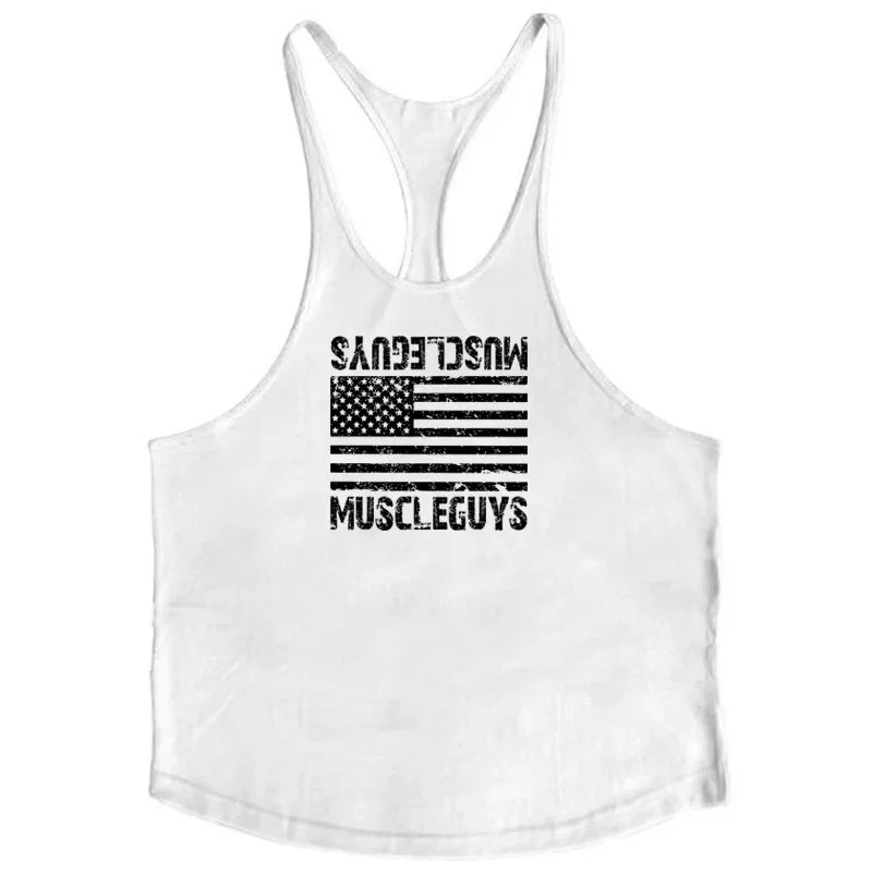 Bodybuilding stringer tank top man Cotton Gym sleeveless shirt men Fitness Vest Singlet sportswear workout tanktop