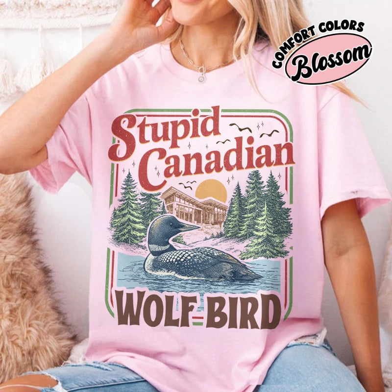 Spring Summer New Arrivals Stupid Canadian Wolf Bird Comfort Colors Shirt, Heated Rivalry Inspired Shirt, Team Hollanov Tee