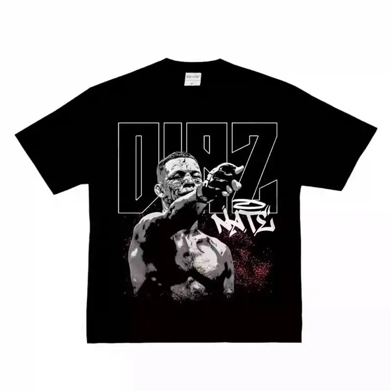 Mixed Martial Arts Diaz Chimaev Poirier Printed Summer Short-Sleeve T-Shirt Casual Style MMA Enthusiast Top