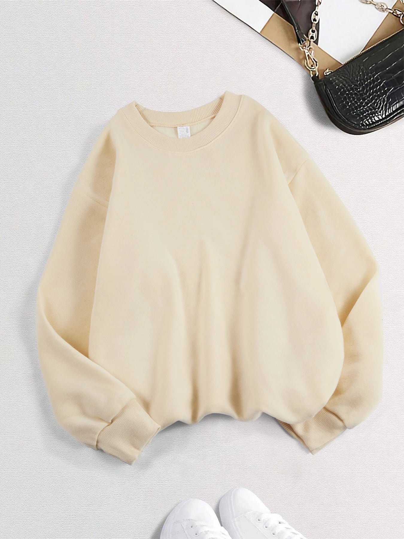 Sweat Femme Col Rond Fleece - Pull Chaud Confortable Streetwear