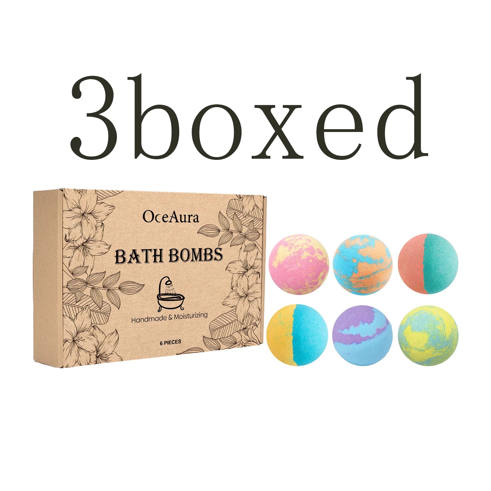 Floral Bath Bomb Gift Set – Gentle Cleanser, Moisturizer & Long-Lasting Fragrance