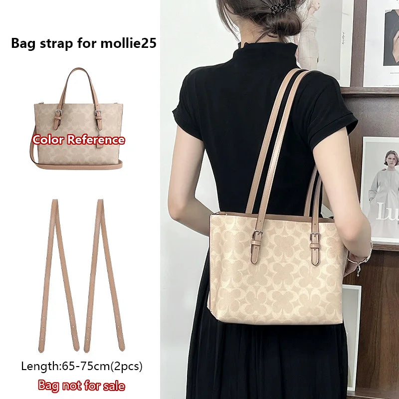 Adjustable Bag Strap For Coach Mollie25 Tote Bag Leather Shoulder Strap Durable Bag Belt Underarm Bag Replacement Accessories
